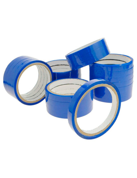 Cinta adhesiva q-connect 66m x 9mm azul para cerrar bolsas