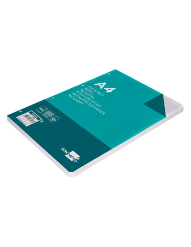 Recambio liderpapel a4 100 hojas 100g/m2 cuadro 2mm con margen 4 taladros