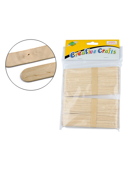 Palillo para manualidades liderpapel madera color natural 15x2 cm bolsa de 100 unidades
