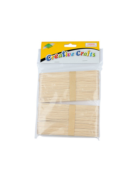 Palillo para manualidades liderpapel madera color natural 15x2 cm bolsa de 100 unidades