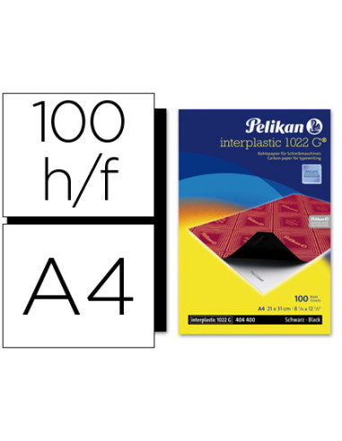 Papel carbon pelikan negro interplastic din a4 caja de 100 hojas
