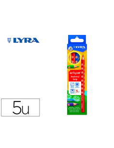 Lapices de colores lyra groove triangular minas de 4,25 mm caja de 5 unidades colores surtidos