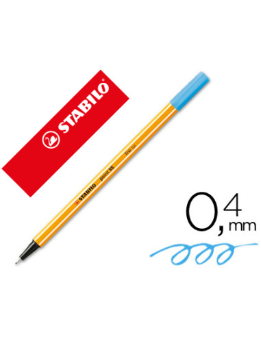 Rotulador stabilo punta de fib ra point 88 azul celeste punta fina 0,4mm