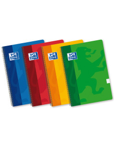 Bloc espiral oxford cartoncillo folio 80 hojas cuadros 4 mm 2