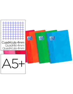 Bloc espiral oxford cartoncillo cuarto 80 hojas cuadros 4 mm