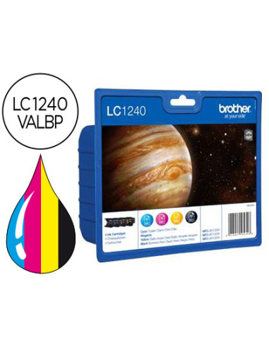 Ink-jet brother lc-1240 pack 4 colores -600pag- mfc-j6510dw mfc-j6710dw mfc-j6910dw