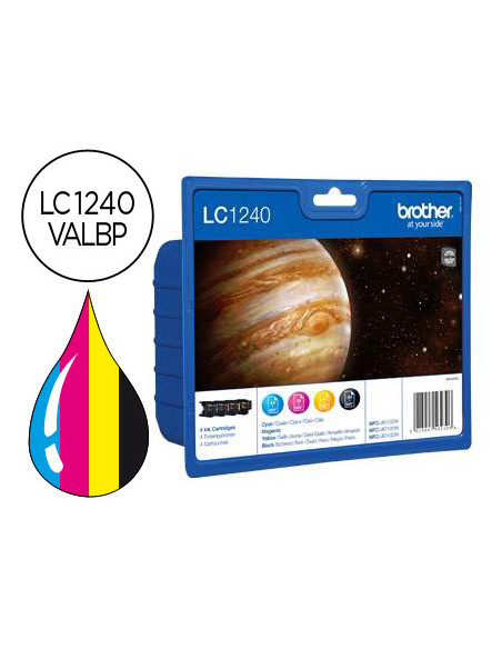 Ink-jet brother lc-1240 pack 4 colores -600pag- mfc-j6510dw mfc-j6710dw mfc-j6910dw