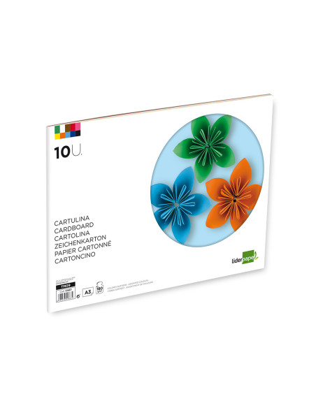 Bloc trabajos manuales liderpapel cartulina 297x420mm 10 hojas colores surtidos