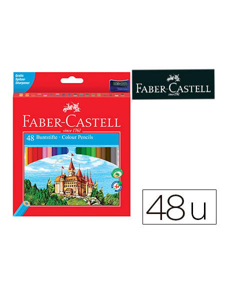 Lapices de colores faber-castell c/48 colores hexagonal madera reforestada