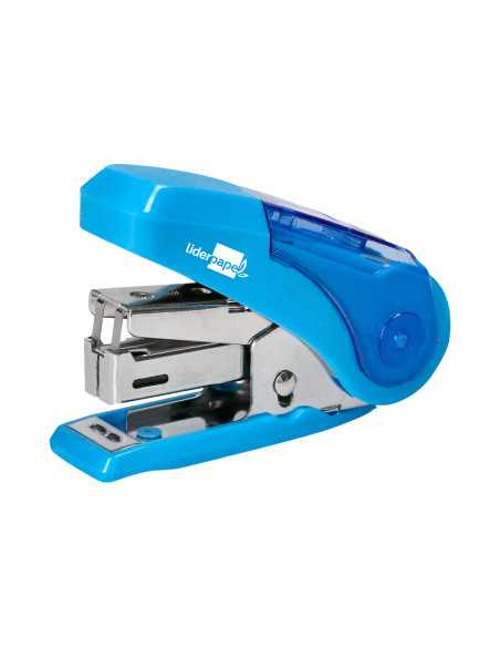 Grapadora liderpapel micro con regalo de funda y caja de 1000 grapas nº10 capacidad 12 hojas colores surtidos