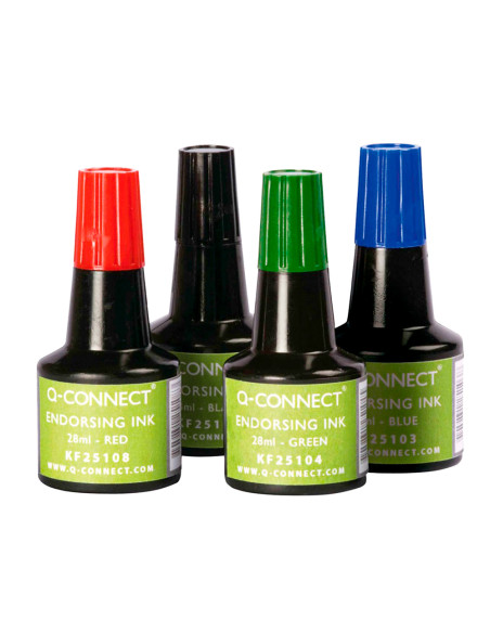 Tinta tampon q-connect azul bote 28 ml