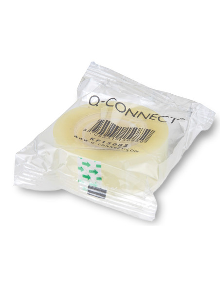 Cinta adhesiva q-connect transparente 33 mt x 12 mm encelofanada