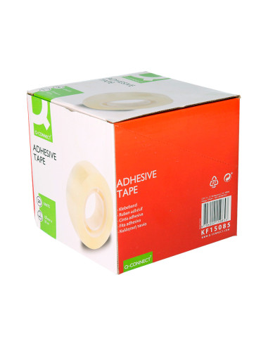 Cinta adhesiva q-connect transparente 33 mt x 12 mm encelofanada