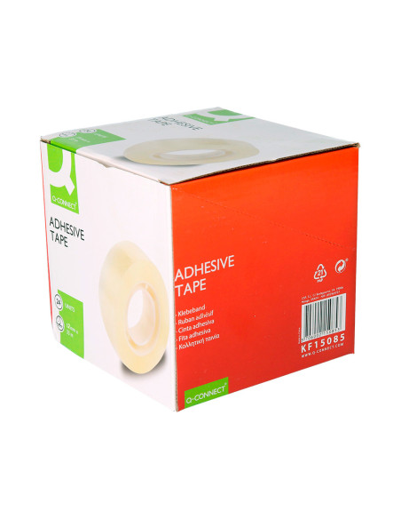 Cinta adhesiva q-connect transparente 33 mt x 12 mm encelofanada