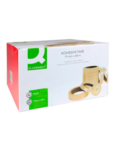 Cinta adhesiva q-connect transparente 66 mt x 19 mm encelofanada