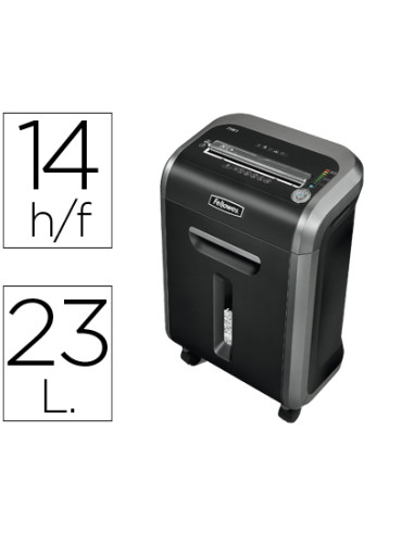 Destructora de documentos fellowes ps-79ci capacidad de corte 16 h destruye tarjetas de credito grapas clips y cd