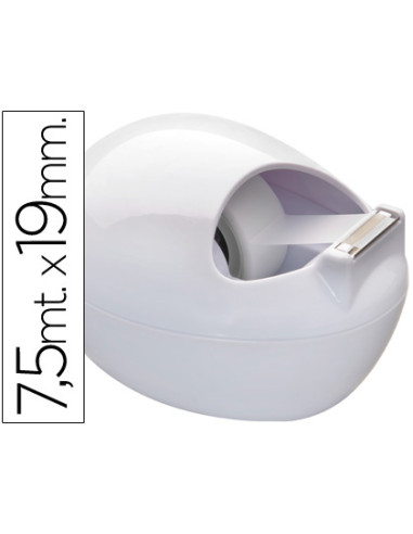 Portarrollo sobremesa scotch color blanco c-36 karim de 7,5 mt x 19 mm incluye rollo de cinta magic