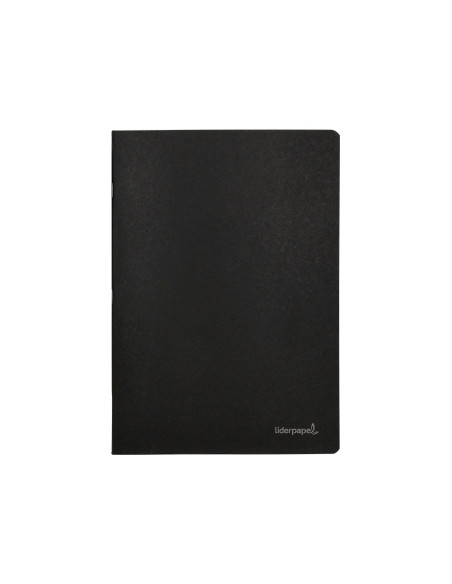 Libreta liderpapel tapa negra a4 80 hojas 60g/m2 liso con doble margen