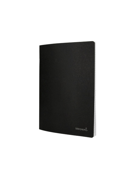 Libreta liderpapel tapa negra a4 80 hojas 60g/m2 liso con doble margen