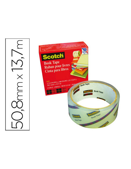 Cinta adhesiva scotch 845 book tape 13,7 mt x 50,8 mm