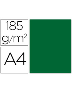 Cartulina guarro din a4 verde abeto 185 gr paquete 50 hojas