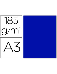 Cartulina guarro din a3 azul ultramar 185 gr paquete 50 hojas