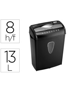 Destructora de documentos q-connect kf17972 capacidad de corte 8 h destruye grapas clips cd y tarjetas 13 litros