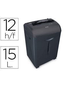 Destructora de documentos q-connect kf15551 capacidad de corte 12 h destruye grapas clips cd y tarjetas