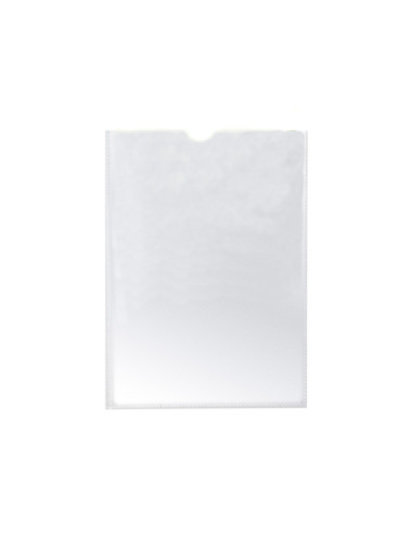 Funda portadocumento q-connect din a5 150 micras pvc transparente con uñero 148x210 mm