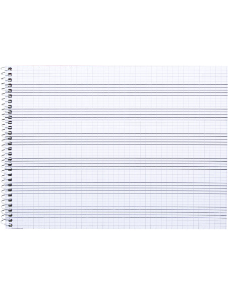 Bloc musica liderpapel combi pentagrama cuadriculado 2,5mm cuarto 20 hojas 100g/m2