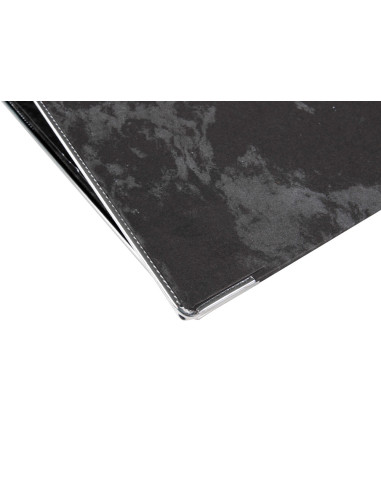 Archivador de palanca liderpapel carton forrado folio jaspeado negro con caja classic blue