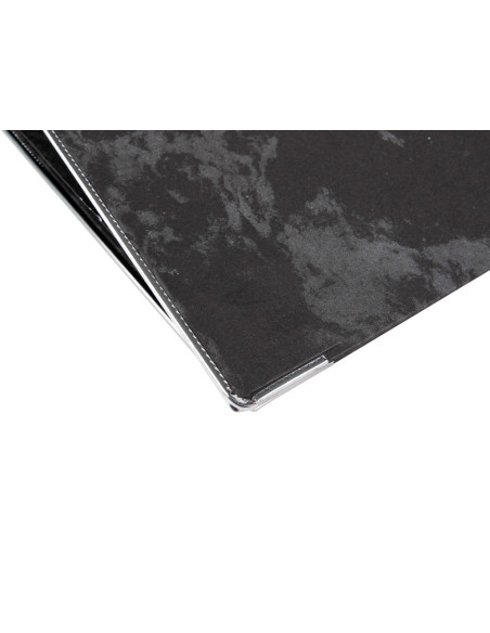 Archivador de palanca liderpapel carton forrado folio jaspeado negro con caja classic blue