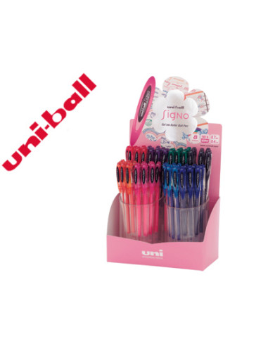 Boligrafo uni ball um-120 signo 0,7 mm tinta gel expositor de 48 colores basicos