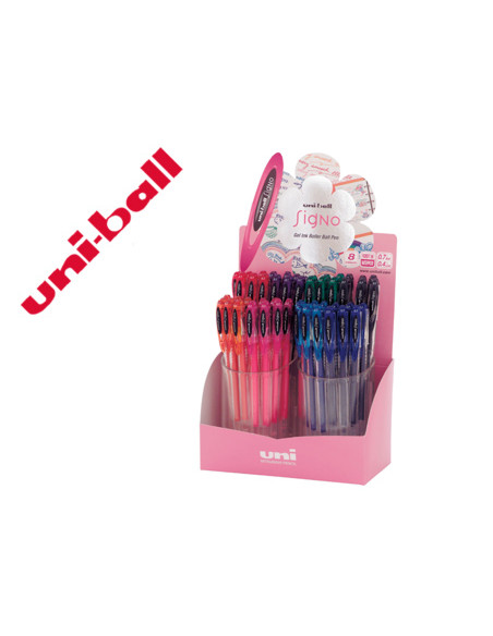 Boligrafo uni ball um-120 signo 0,7 mm tinta gel expositor de 48 colores basicos