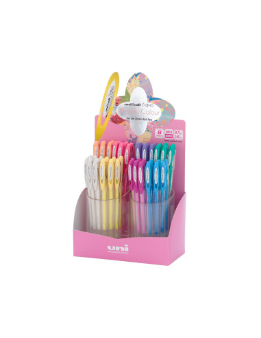 Boligrafo uni ball um-120 signo 0,7 mm tinta gel expositor de 48 colores pastel