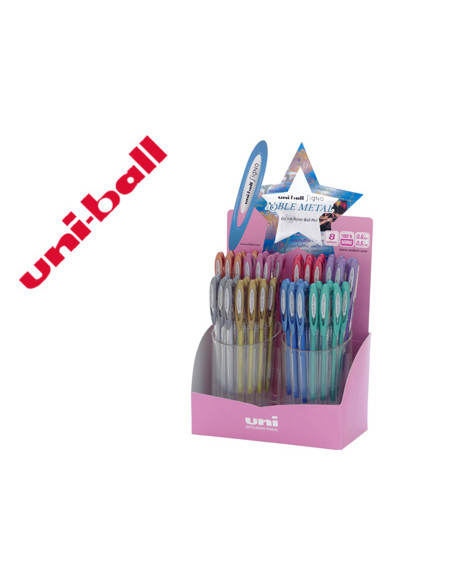 Boligrafo uni ball um-120 signo 0,7 mm tinta gel expositor de 48 colores metalizados
