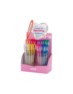 Boligrafo uni ball um-120 signo 0,7 mm tinta gel expositor de 48 colores con purpurina 2