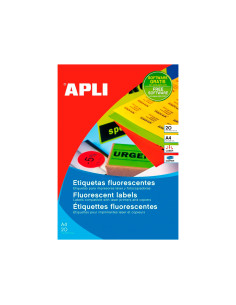 Etiqueta adhesiva apli 02878 tamaño 210x297 mm para laser fotocopiadora ink-jet caja con20 hojas din a4 amarillo 2