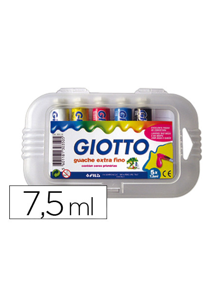 Tempera giotto 7,5 ml estuche 5 colores surtidos