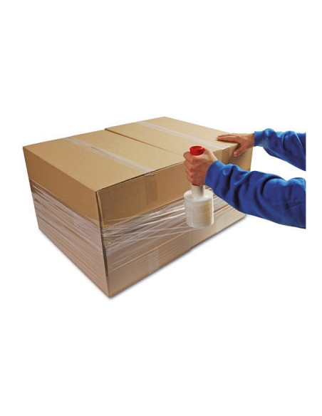 Film extensible manual ancho 100 mm largo 150 mt espesor 23 micras transparente