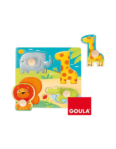Puzle goula animales selva 4 piezas