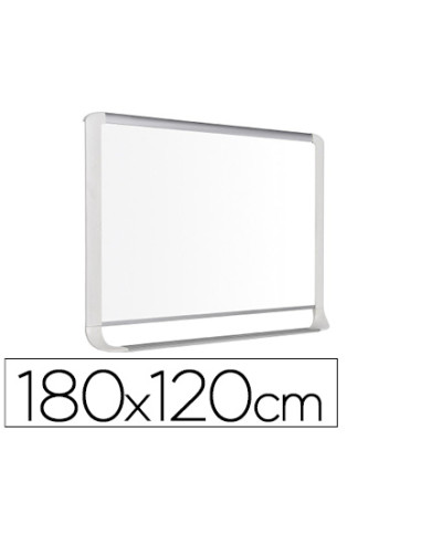 Pizarra blanca bi-office lacada con bandeja integrada 180x120 cm