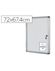 Vitrina de anuncios bi-office fondo magnetico extraplana de interior 720x674 mm