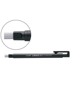 Portagomas tombow mono zero con clip goma rectangular 2,5 x 5 mm color negro