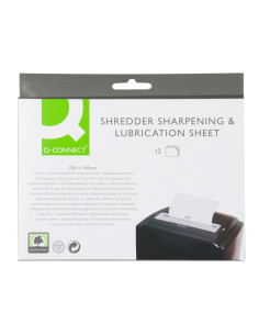 Hojas lubricantes y afiladoras q-connect para destructora paquete de 12 hojas tamaño 220x150 mm 2