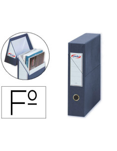Archivador con tapa pardo carton forrado ollao lomo din a4 80 mm color azul 335x250x80 mm