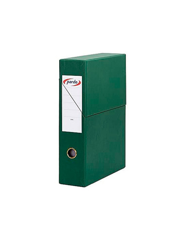 Archivador con tapa pardo carton forrado ollao lomo din a4 80 mm color verde 335x250x80 mm
