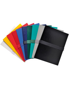 Carpeta de proyecto exacompta din a4 lomo hasta 130 mm extensible con tira de velcro colores surtidos 2