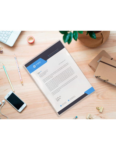 Carpeta dossier uñero plastico q-connect din a4 120 micras transparente caja de 100 unidades
