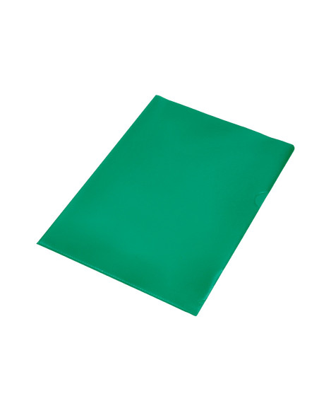Carpeta dossier uñero plastico q-connect din a4 120 micras verde caja de 100 unidades